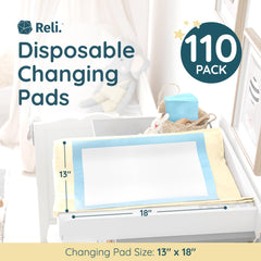 Reli disposable changing pads soft quilted top keeps baby's skin comfortable during changes.