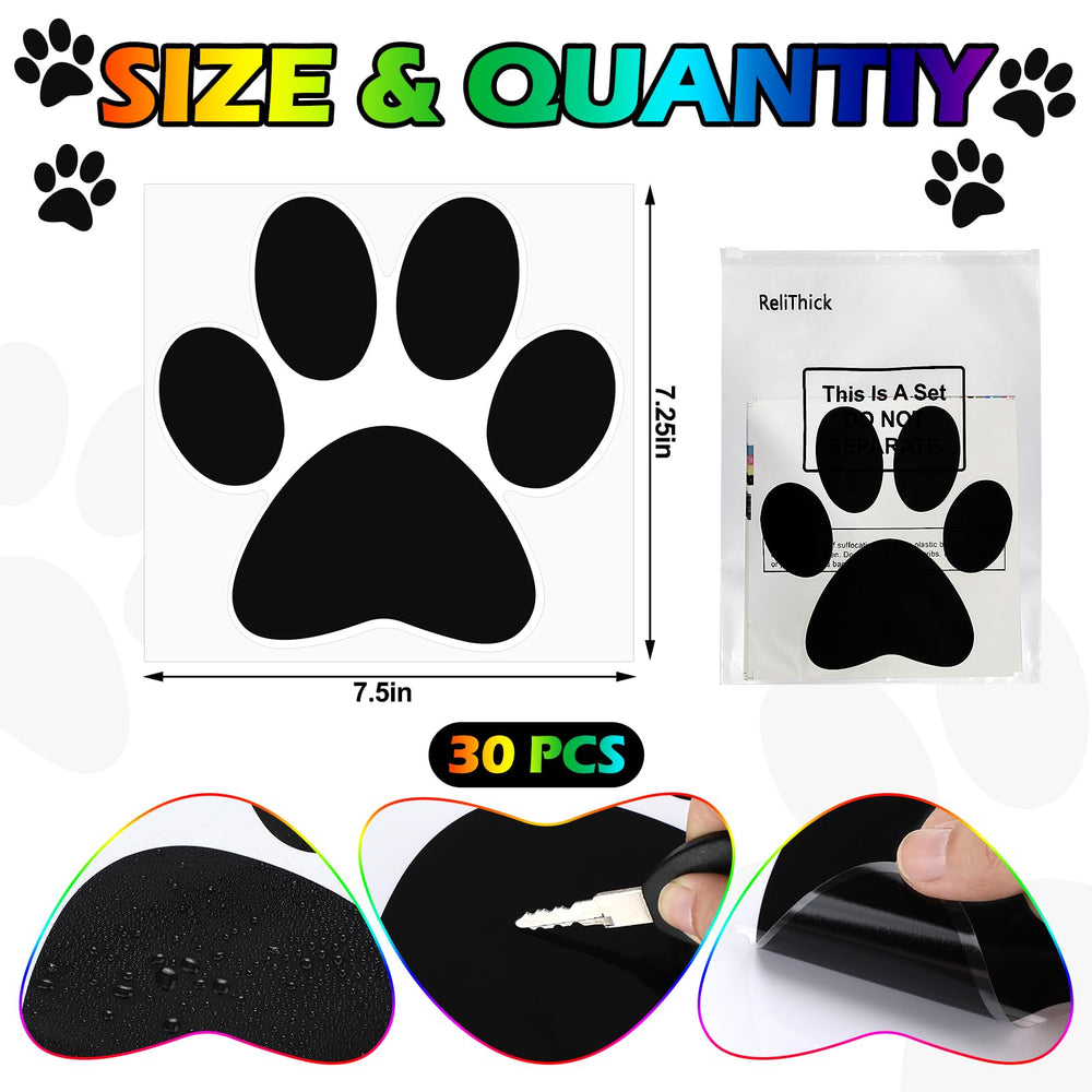 ReliThick paw print window cling, bold black design for playful window decor.