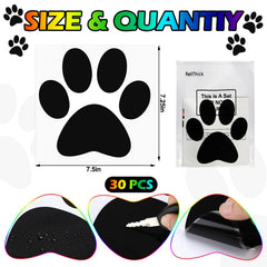 ReliThick paw print window cling, bold black design for playful window decor.