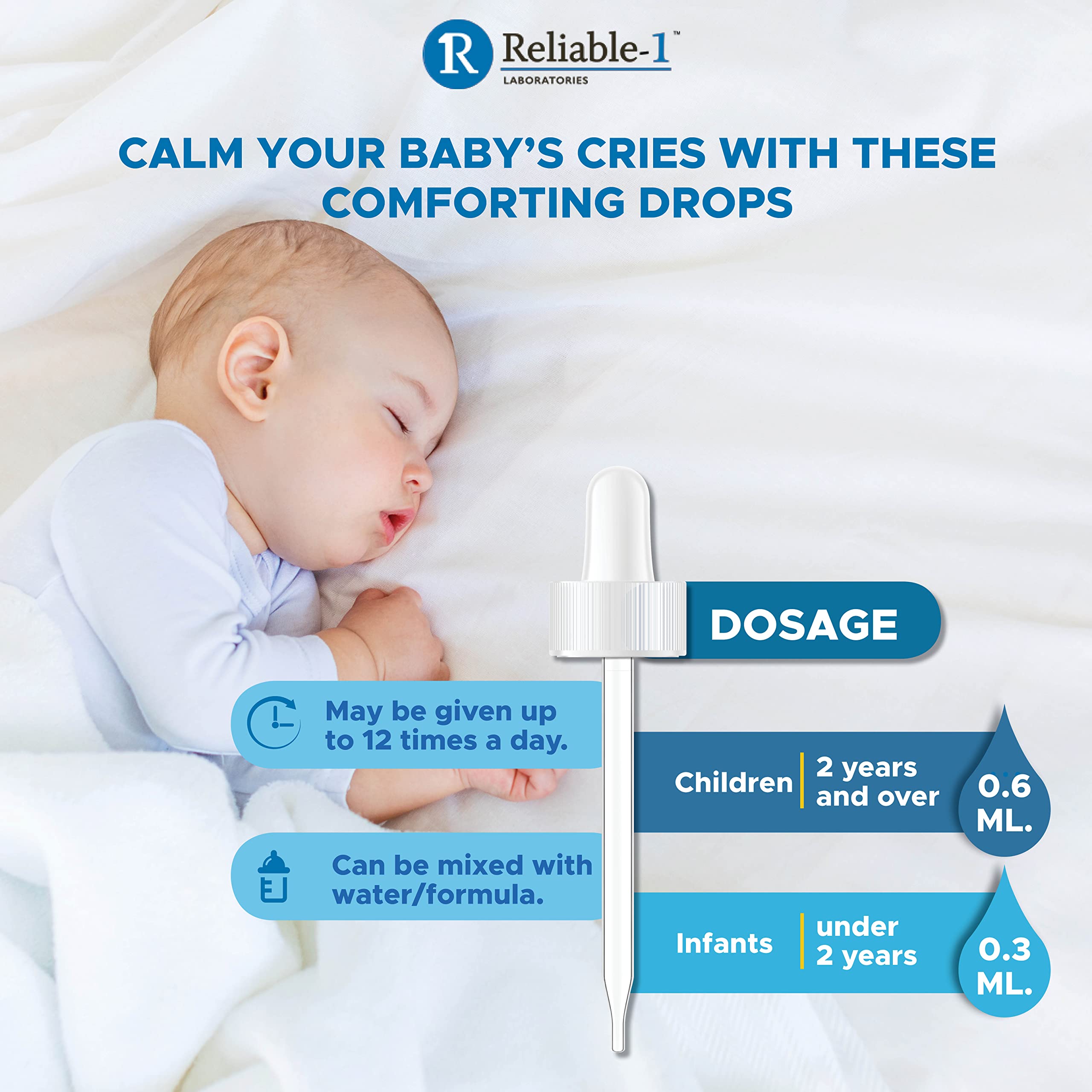 Reliable-1 Laboratories infants-gas-relief-tiny-bottle ready for travel and on-the-go care.