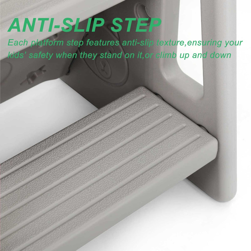 Reliancer Step Stool used in kitchen for toddler cooking prep and reaching counters