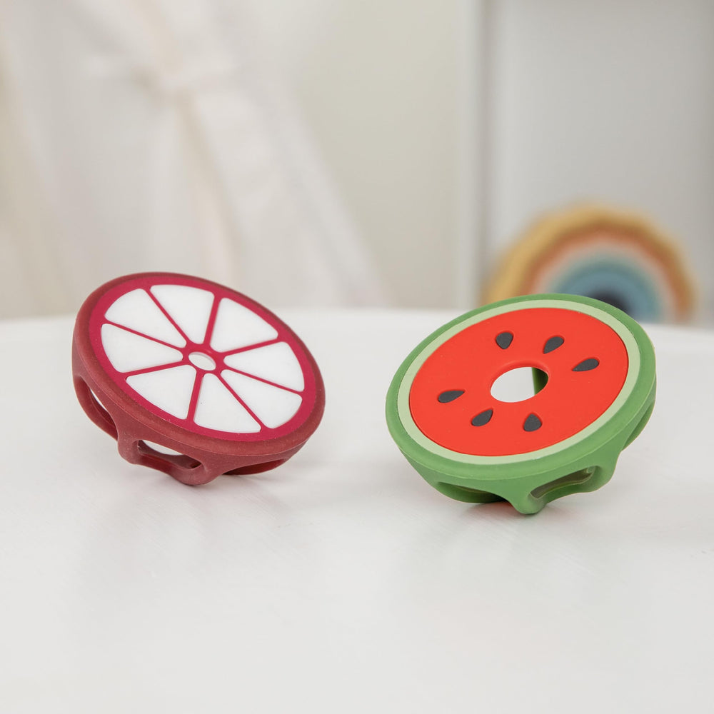 Relive bright design teether providing visual stimulation during play and soothing sessions