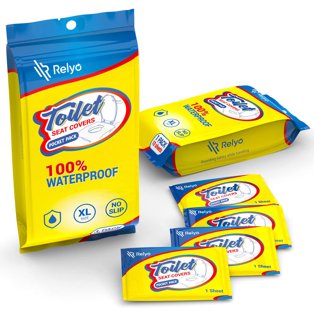 Relyo airplane restroom coverage showing portable protection.