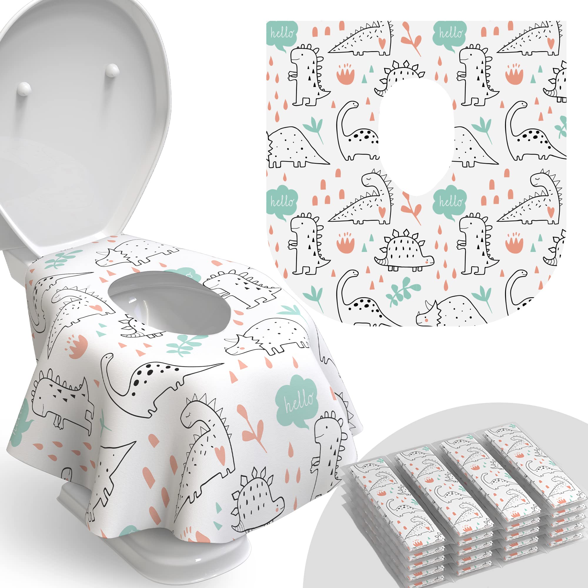 Relyo dinosaurs design toilet seat covers for kid-friendly travel protection.
