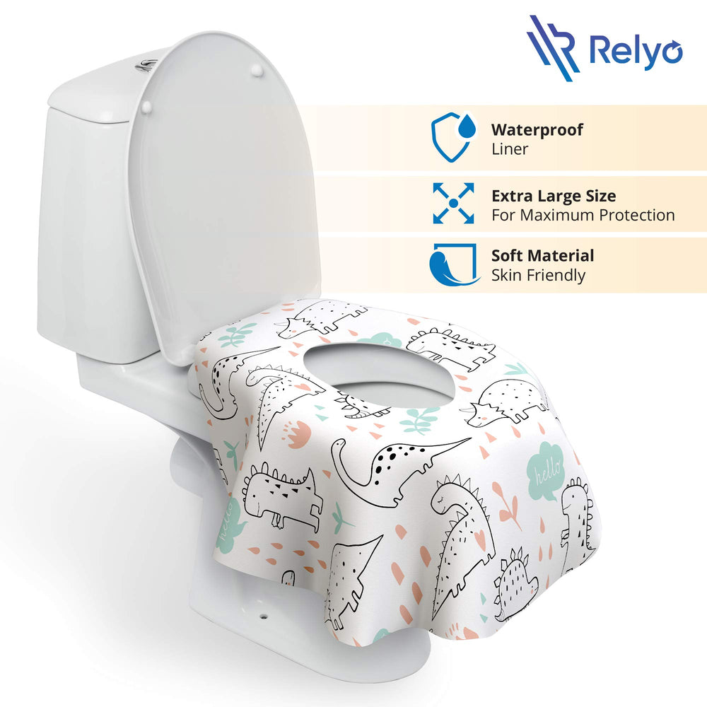 Relyo travel-pack toilet seat covers in 2-per-wrap are ideal for on-the-go use.