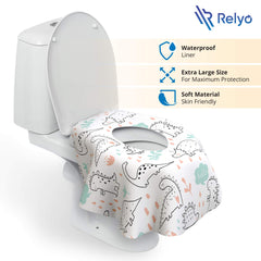 Relyo travel-pack toilet seat covers in 2-per-wrap are ideal for on-the-go use.