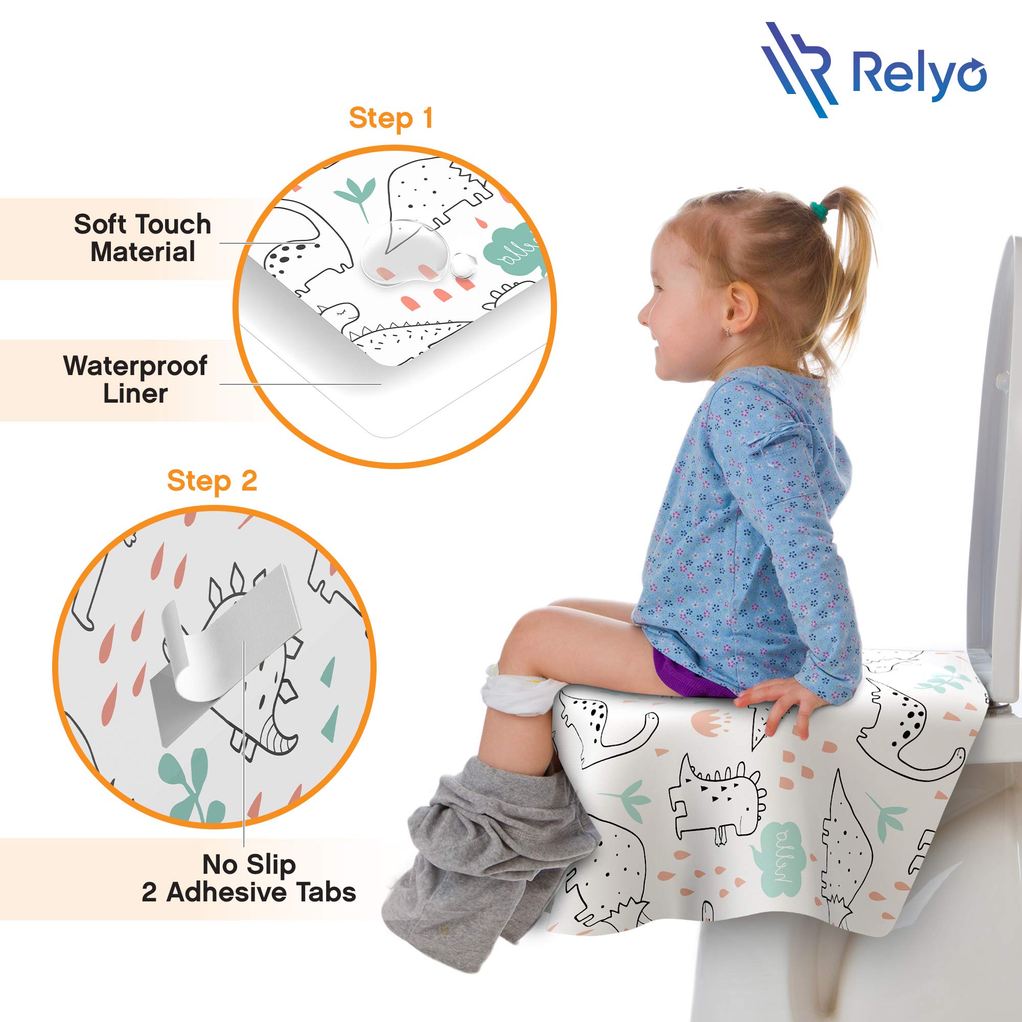 Relyo waterproof liner closeup shows skin-friendly protection against public surfaces.