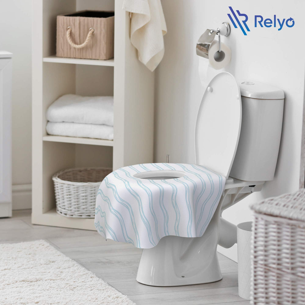 Relyo waves print adds friendly appeal for toddlers during bathroom routines
