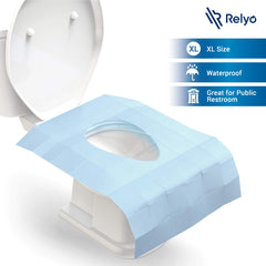 Relyo compact travel-size seat covers folded for bags.