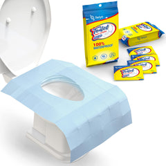 Relyo XL toilet seat covers pack for travel readiness.