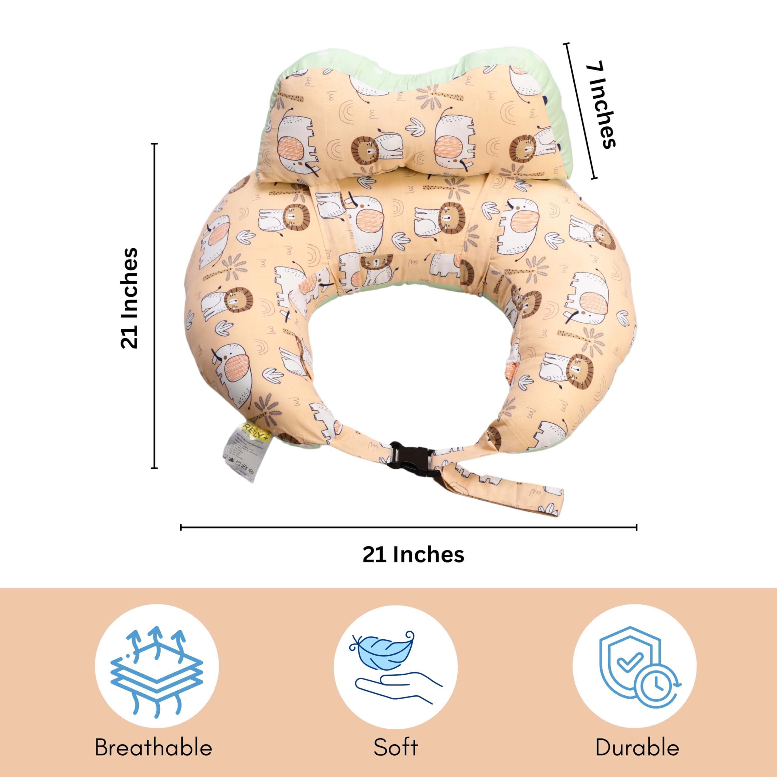 RELY+ nursing pillow dual zippers enable easy removal and secure use