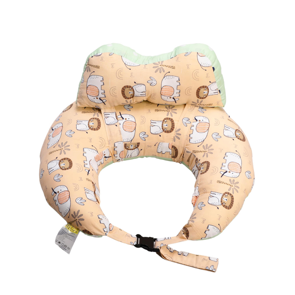 RELY+ nursing pillow in-use scene shows support for feeding and cuddling moments