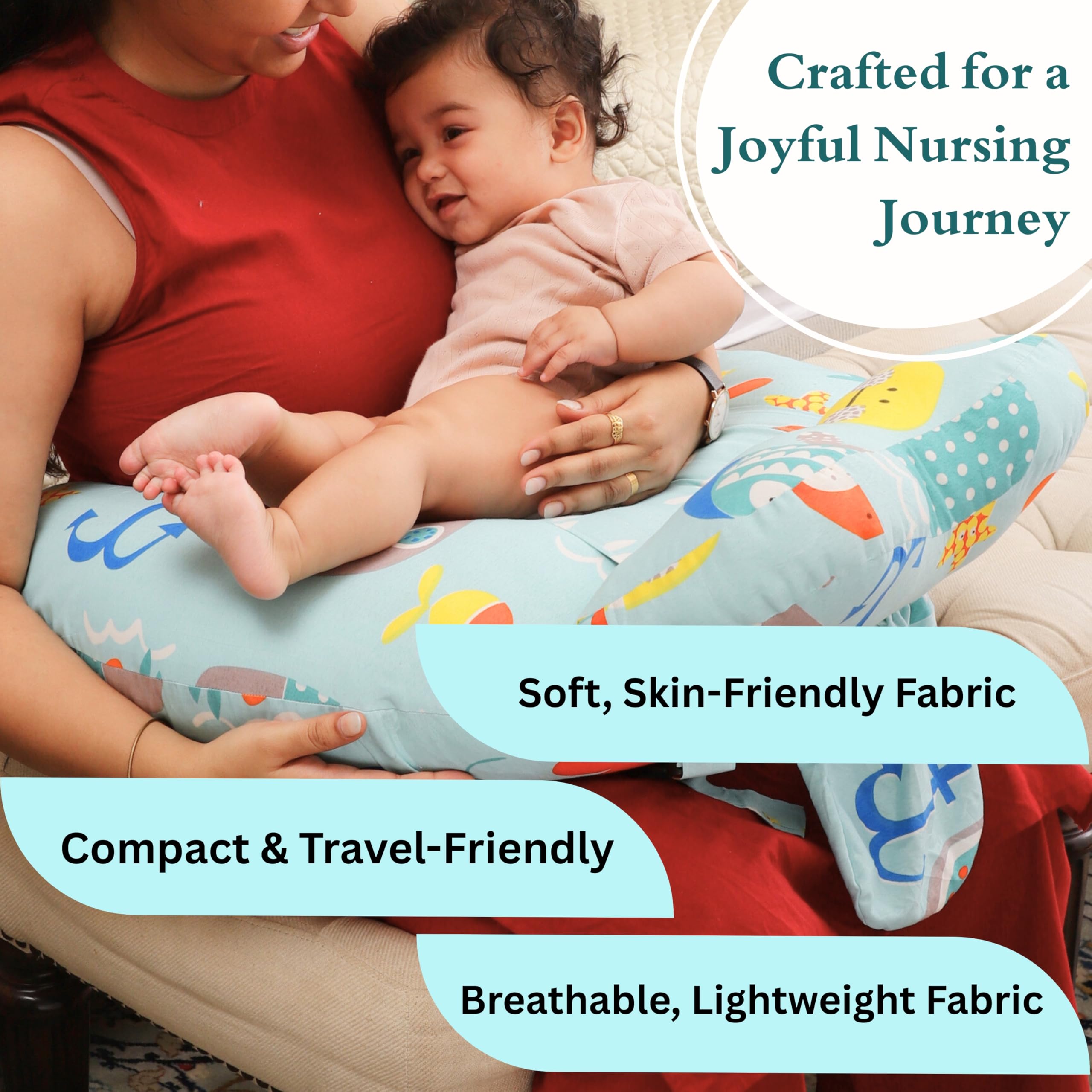 RELY+ Original Nursing Pillow handy side pocket for keeping essentials within reach