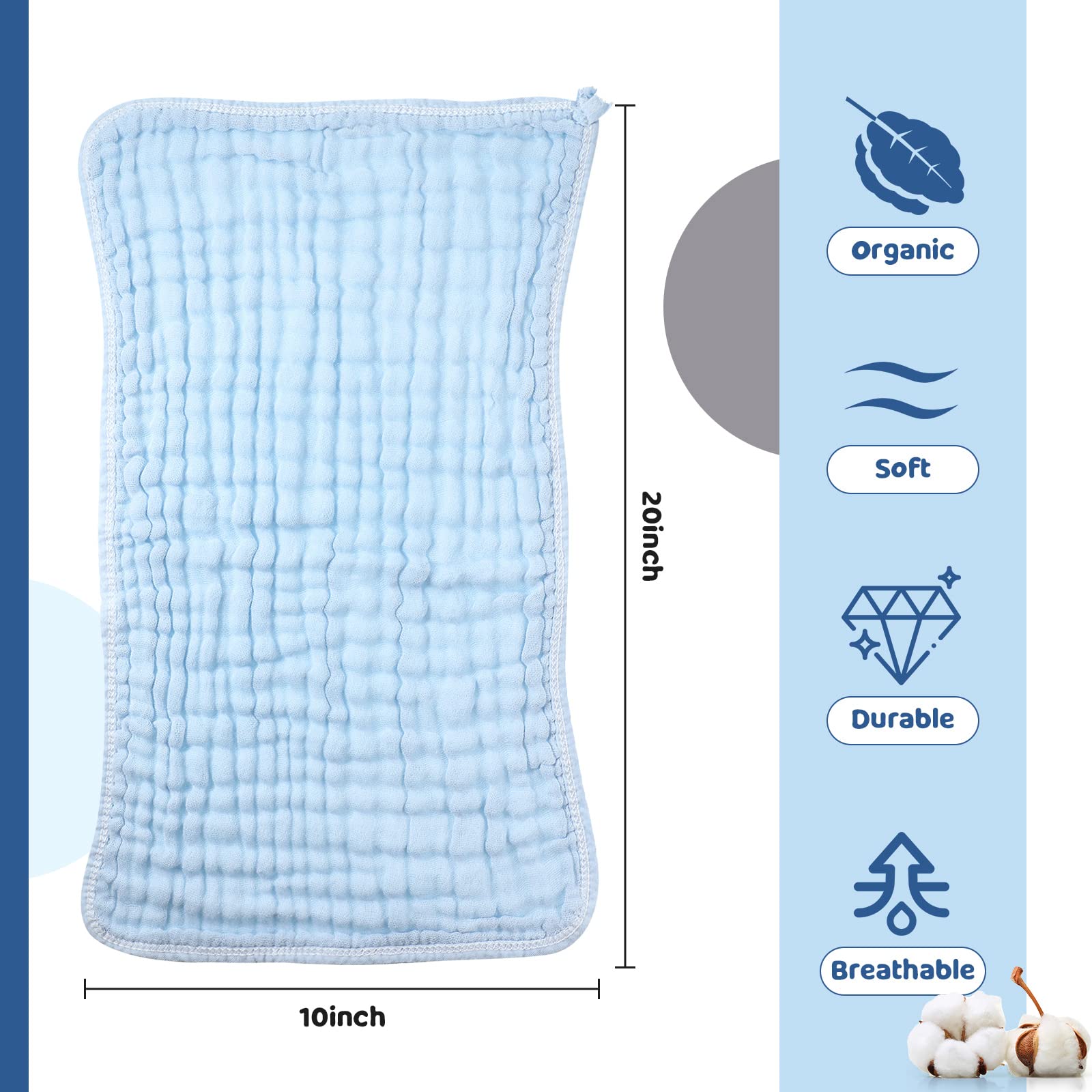 Remagr baby-soft burp cloths emphasize skin-friendly fabric and safe materials.