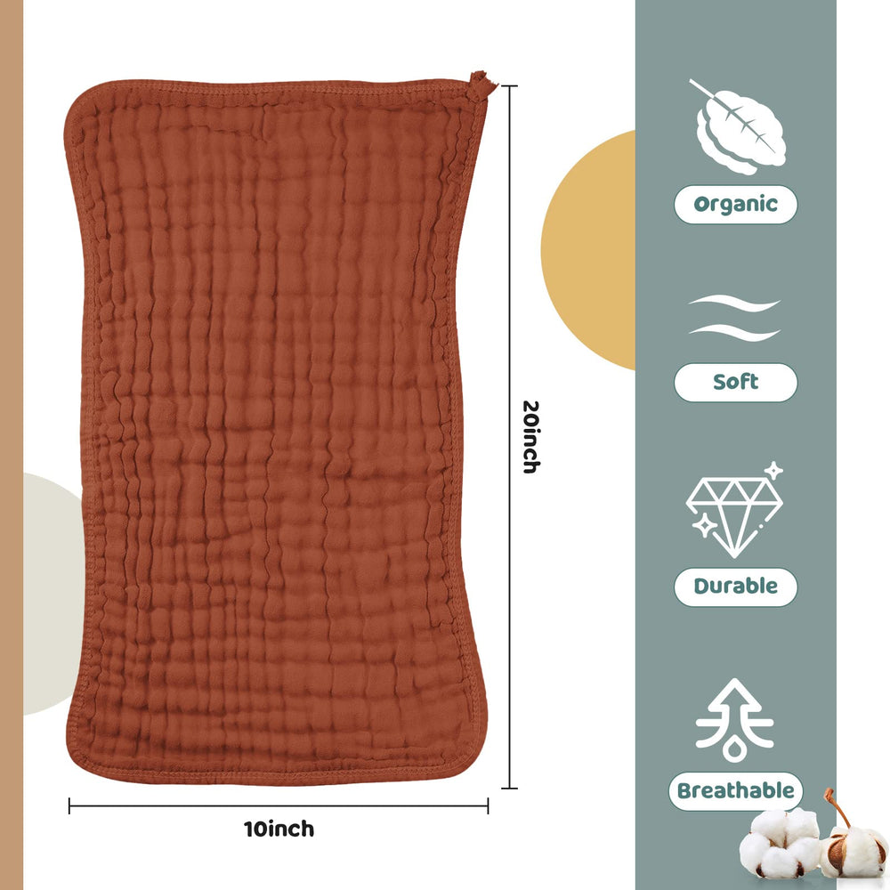 Remagr six-layer cotton gauze burp cloths highlight softness and durability for daily use.