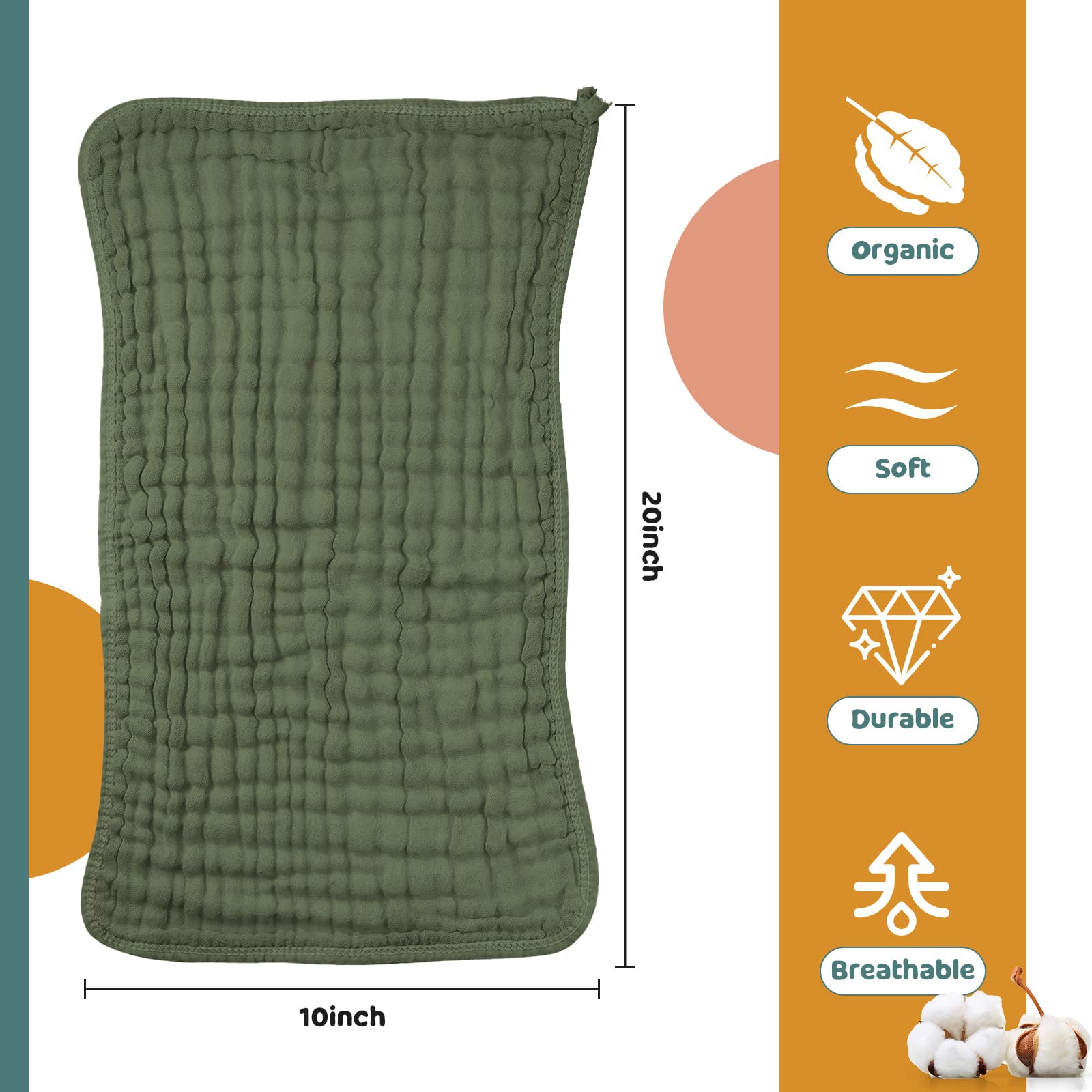 Remagr 20x10 inch burp cloth size ideal for on-the-go parents