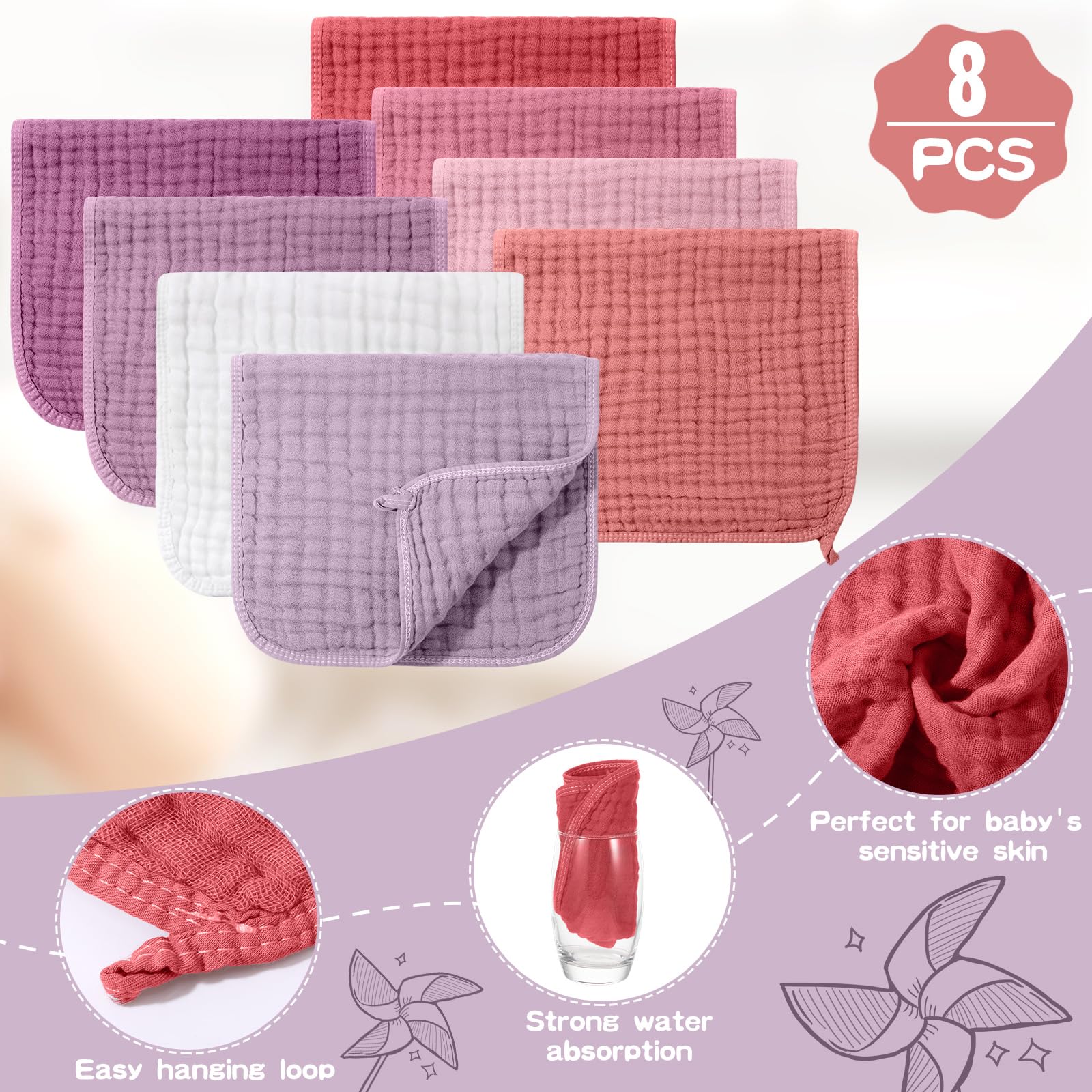Remagr colorful pack of burp cloths in unisex tones for everyday outfits
