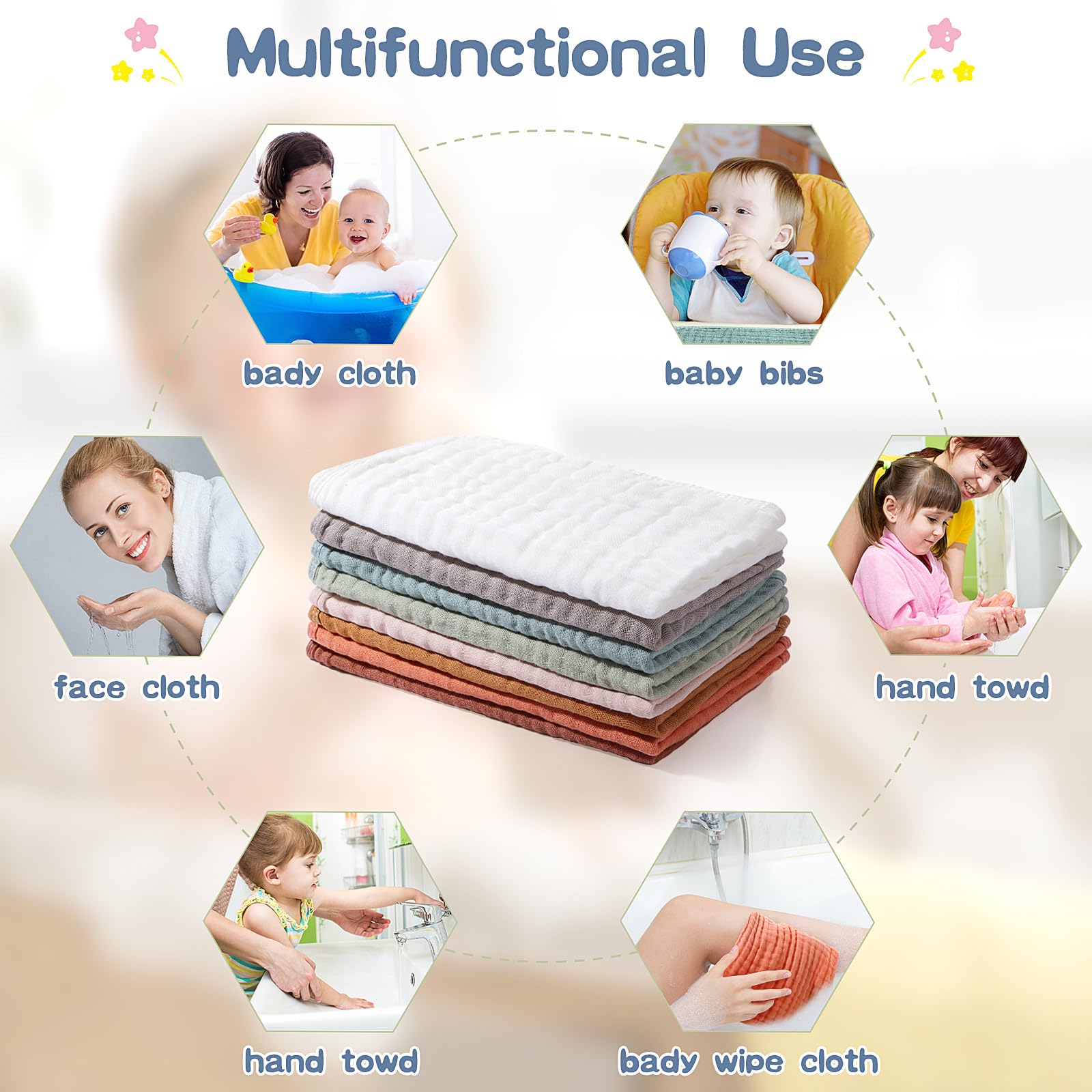Remagr burp cloths measure 20x10 inches for versatile coverage.