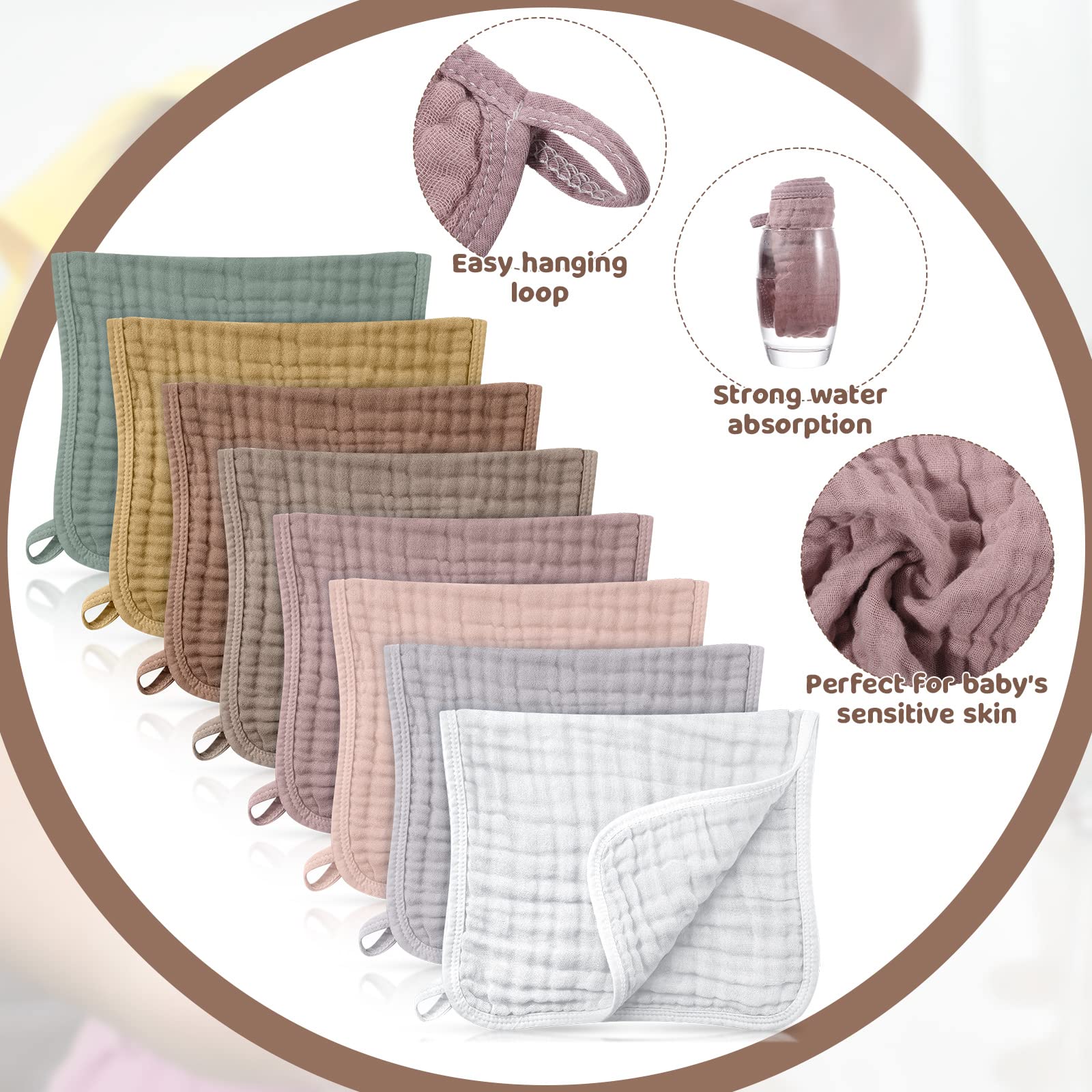 Remagr burp cloths six-layer absorbency closeup highlights high absorption during feeding.