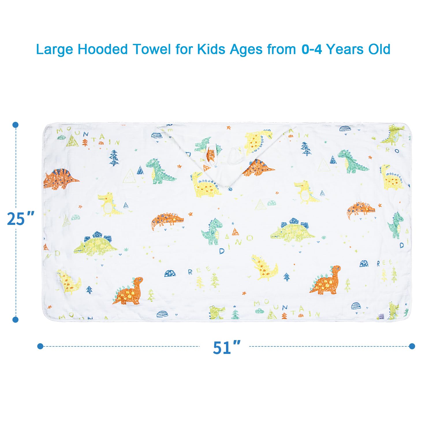 REMASS hooded towel muslin cotton texture highlights soft, skin-friendly material.