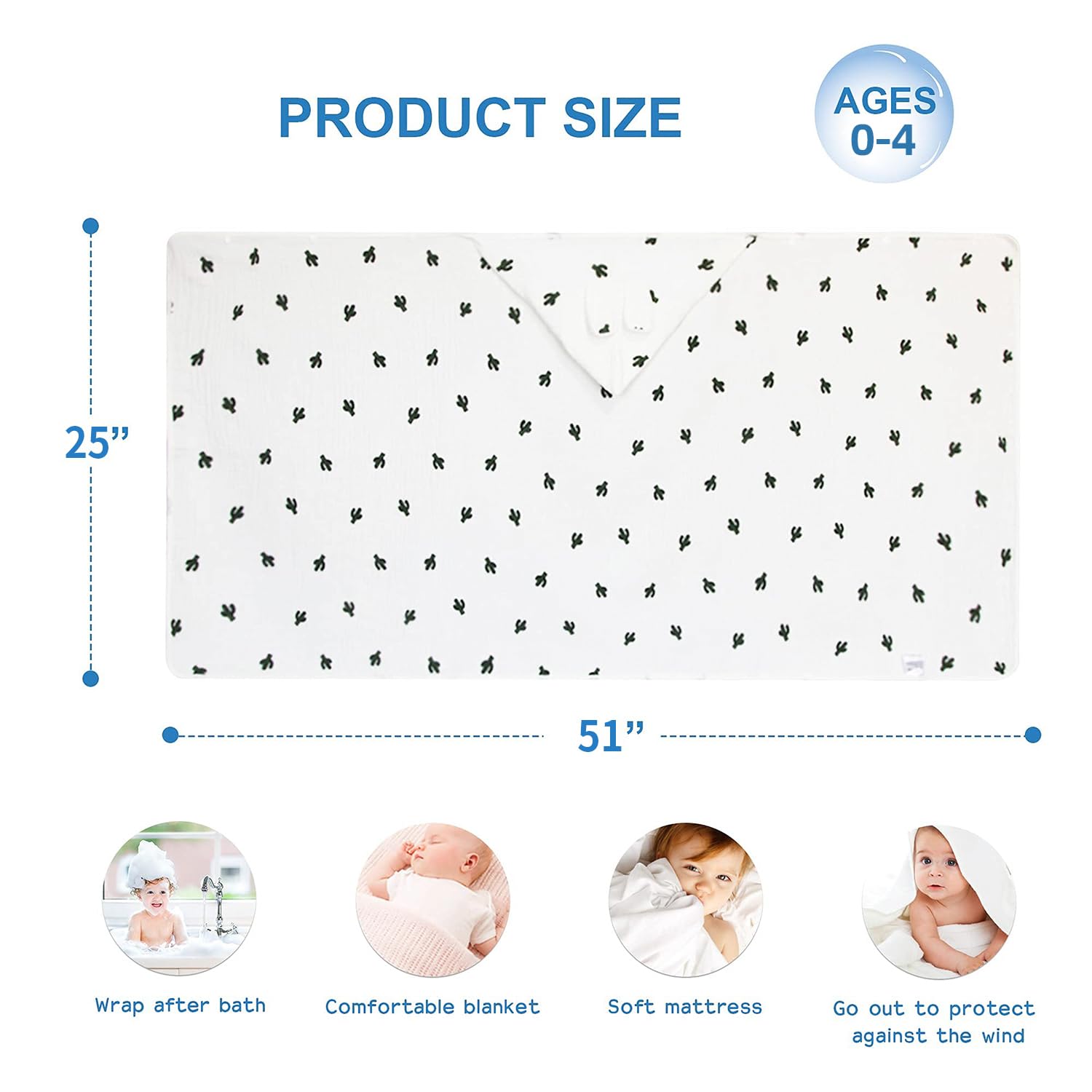 REMASS toddler hooded towel 25x51 inches provides warmth and quick-dry after swimming.