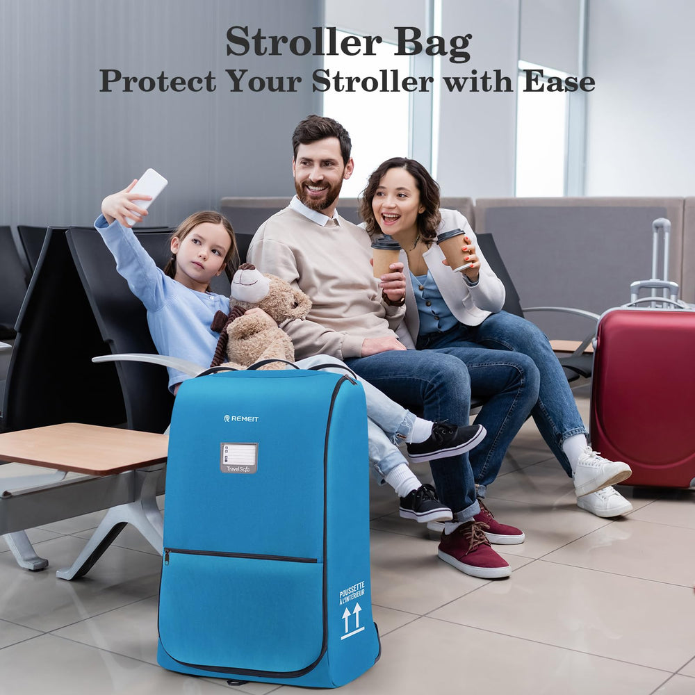 REMEIT stroller bag blue color adds visibility and style while traveling.