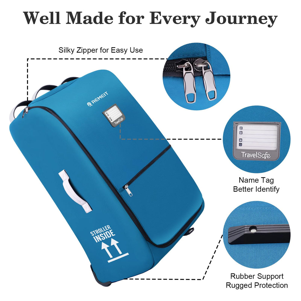 REMEIT stroller bag front luggage tag pocket speeds stroller identification.