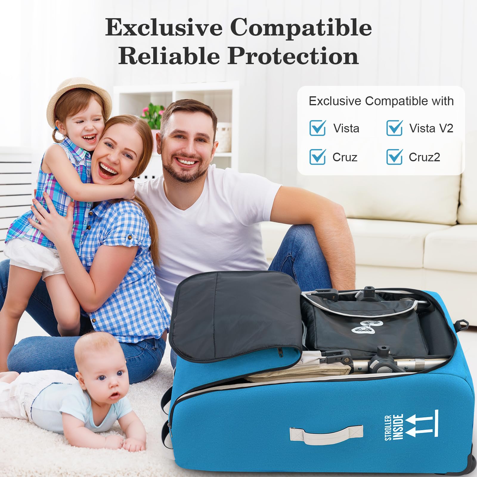 REMEIT stroller bag handle pockets keep essentials organized during airport transfers.