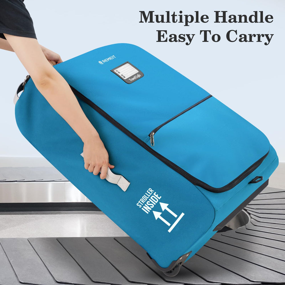 REMEIT stroller bag side-view showcases compact design for small spaces.