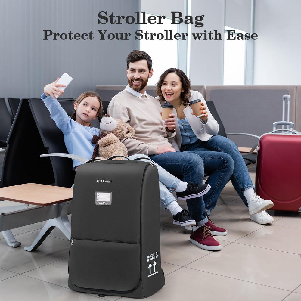 Remeit stroller bag wheeled-travel enhances maneuverability through busy terminals.