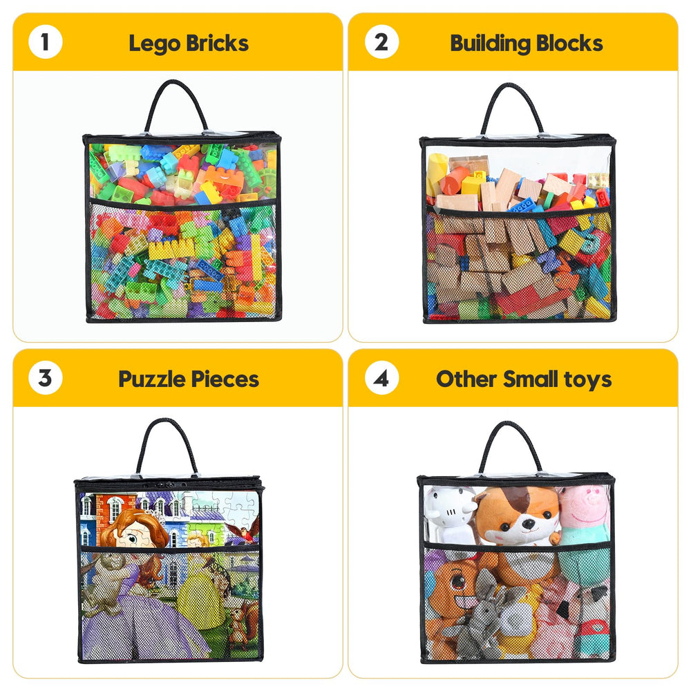 Remittur toy storage bags sized 12.59 by 3.15 by 12.2 inches for versatile use.