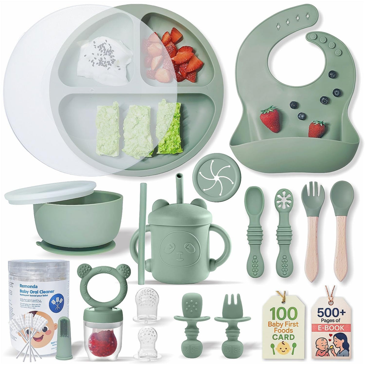 Remonda suction plate with 6.5-inch base provides stability for self-feeding.