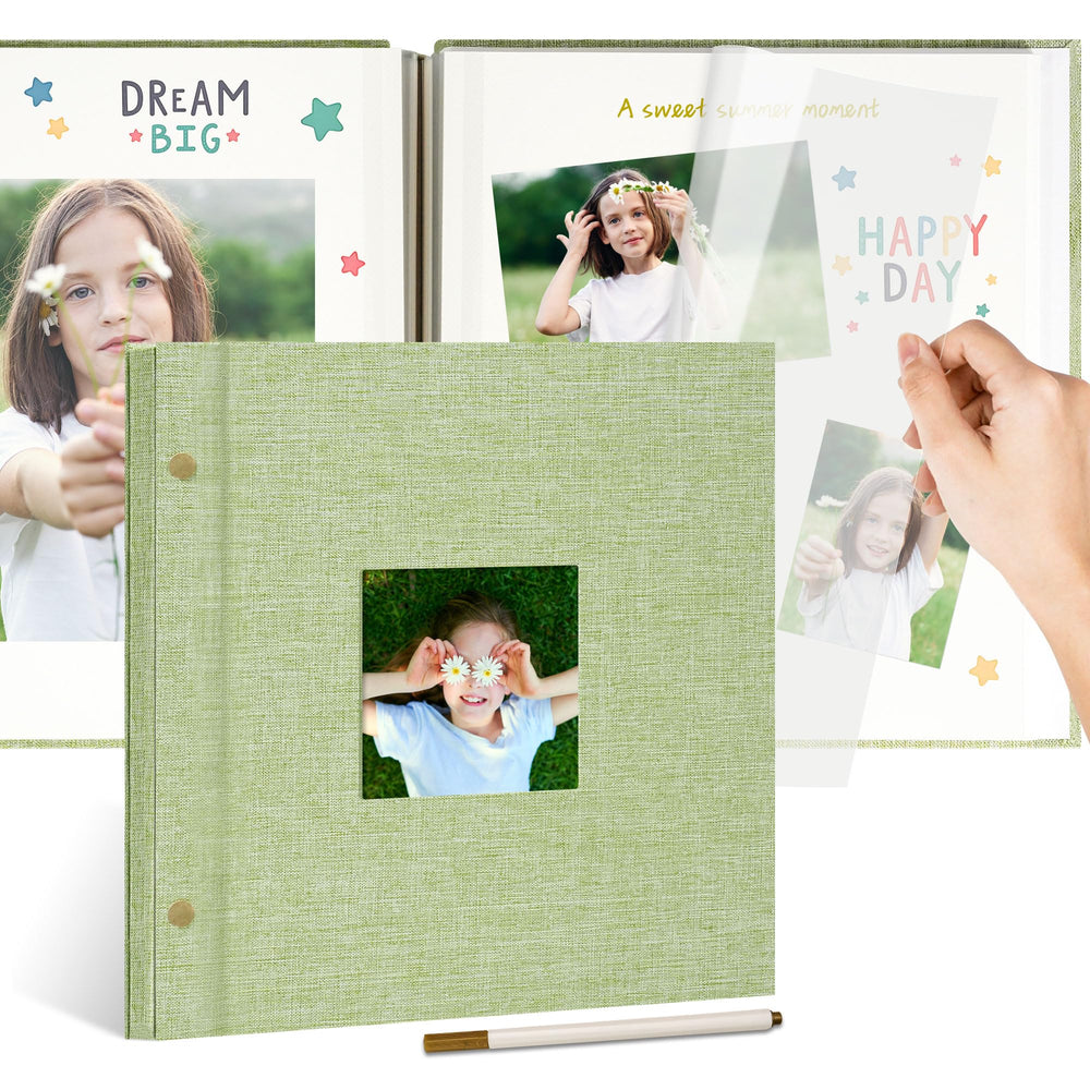 Remowith 12x12 linen album cover window showcasing personalization option.