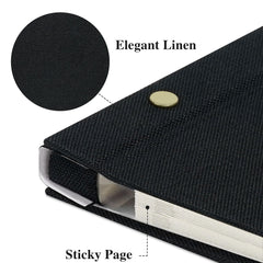 Remowith self-adhesive pages keep photos flat and secure over years.