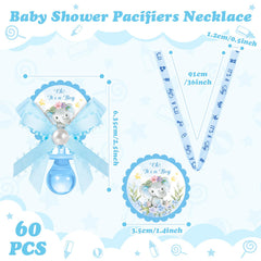 Remuuly elephant blue close up pacifier necklace, smooth acrylic charm for celebrations