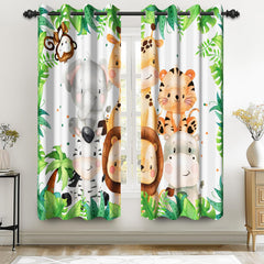 Renaiss safari-animal-curtains-2-panels closeup showing layered blackout for darker bedrooms