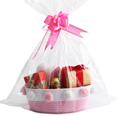RengaoRise empty gift-basket pink, a ready DIY gifting base for personalization.