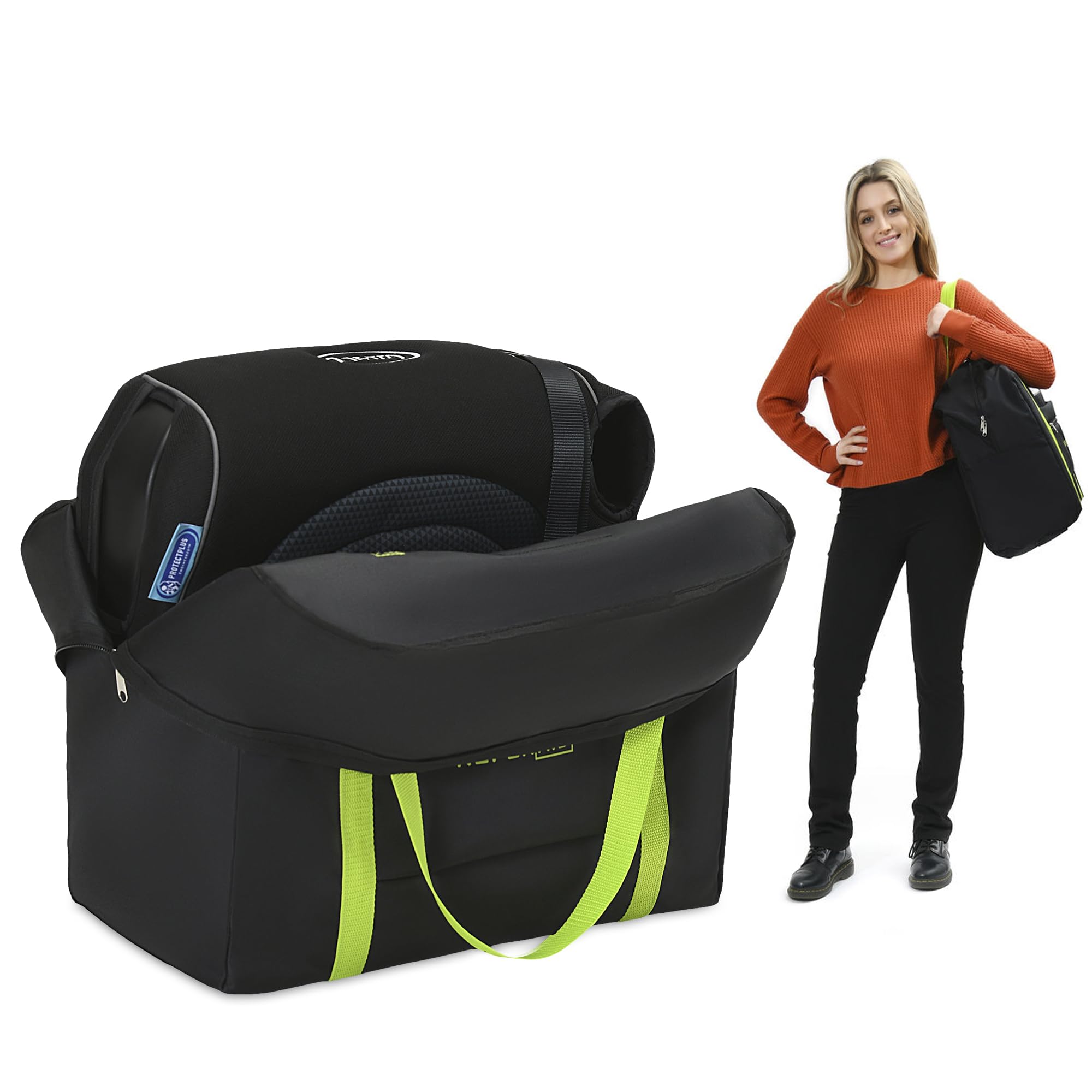 Reperkid booster seat travel bag front view showing protection for travel