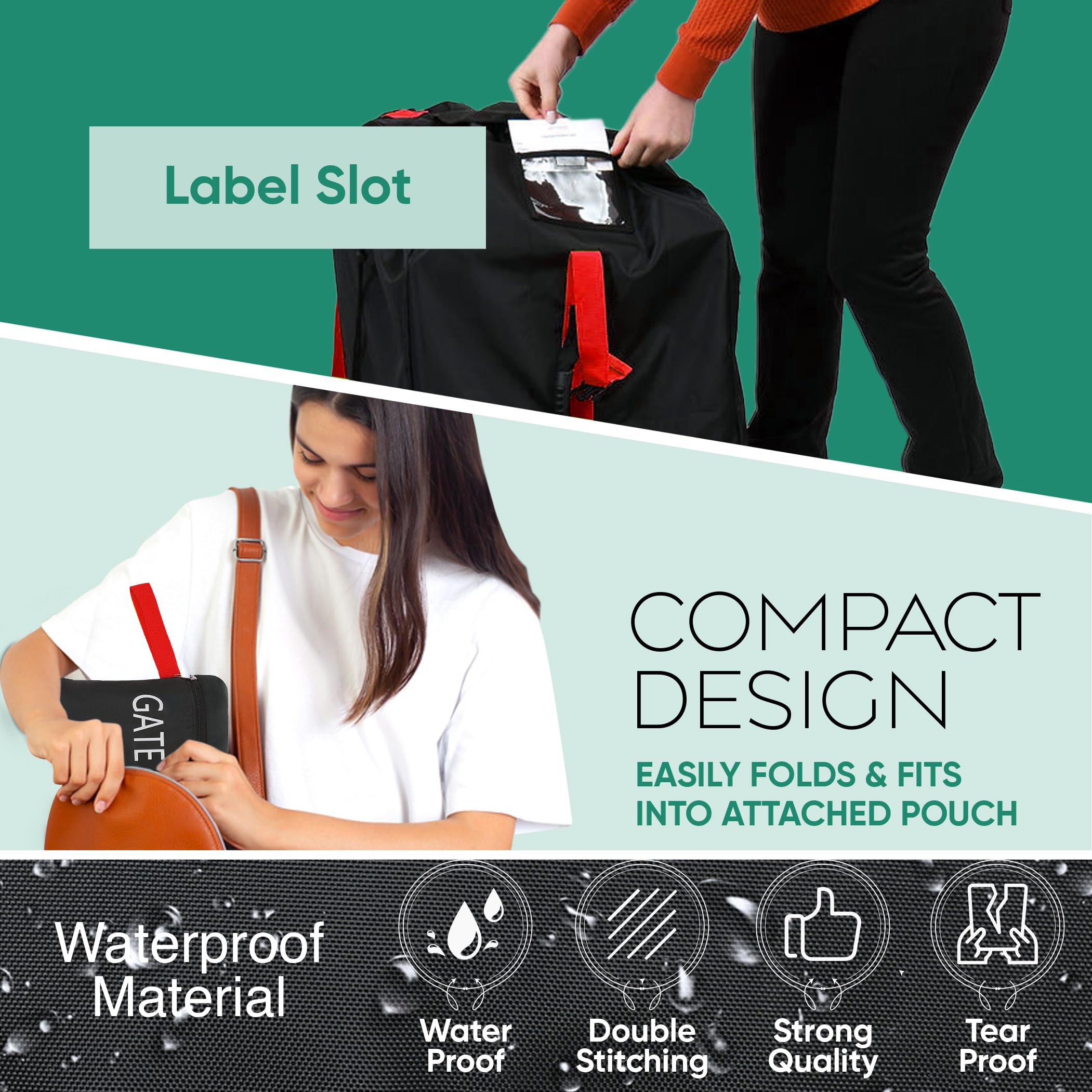 Reperkid car seat travel bag features a label slot for quick gate-check identification