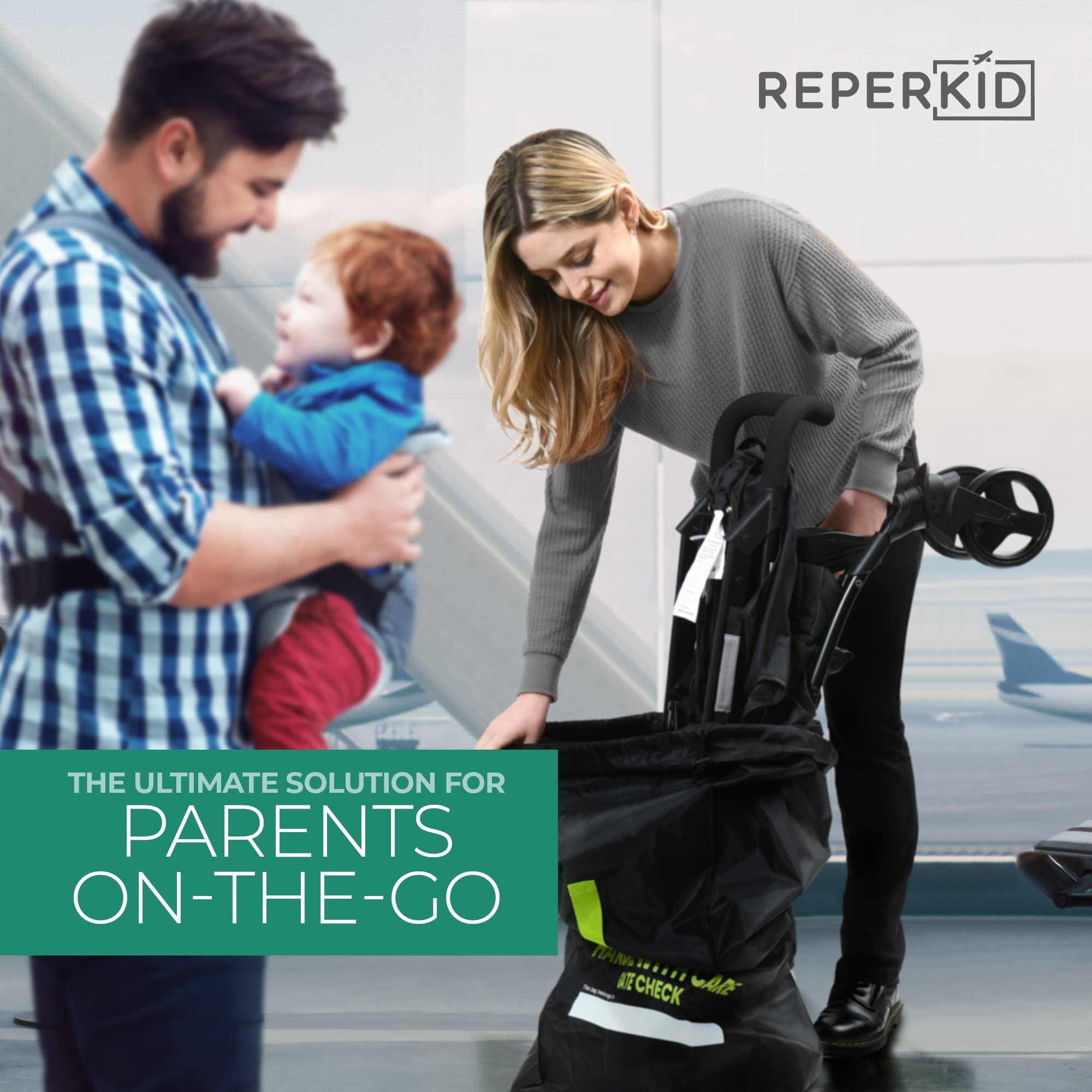 reperkid umbrella stroller bag folded in pouch for compact storage.