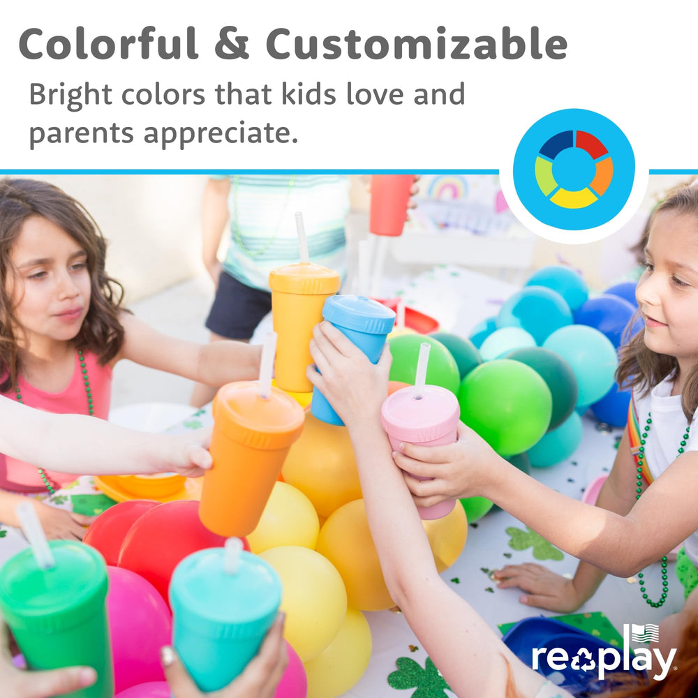 Re-Play Mermaid 10 oz straw cup side grip for stable handling.
