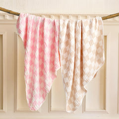 REPRECONF two-pack muslin blankets shown folded, highlighting convenient spare on wash days