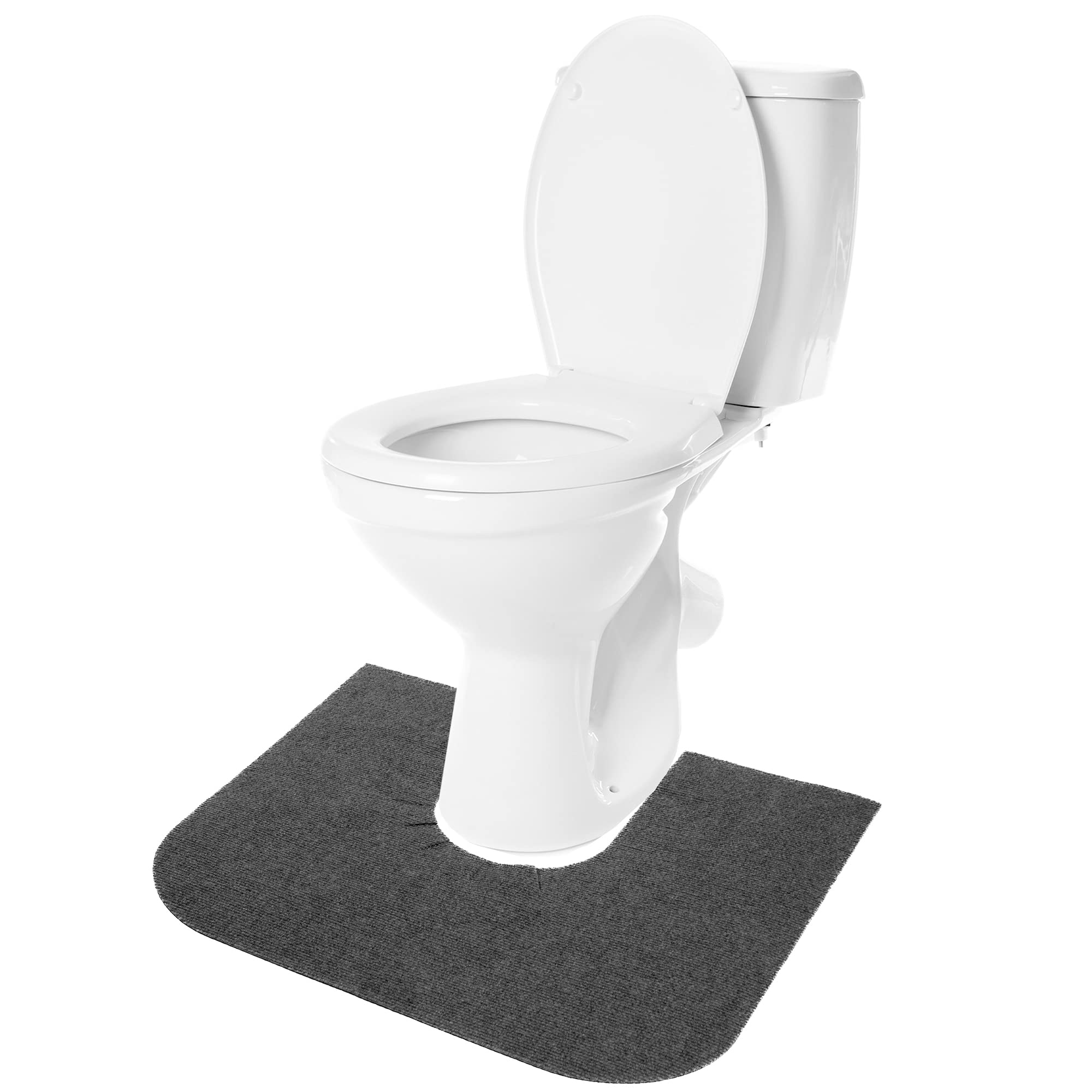 RESILIA potty mat with absorbent contour catching dribbles around the toilet.