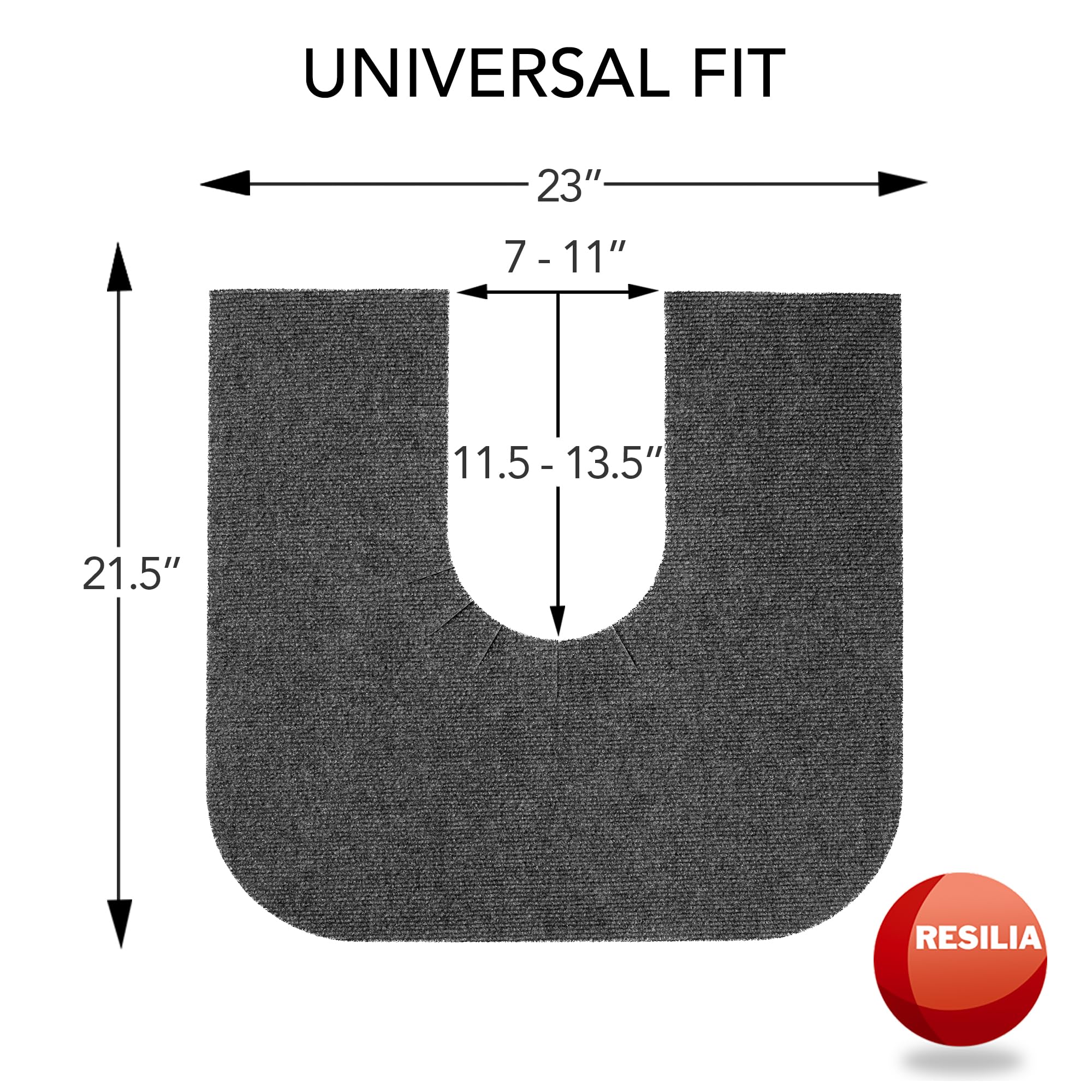 RESILIA potty mat with non-slip backing stabilizing it on the bathroom floor.