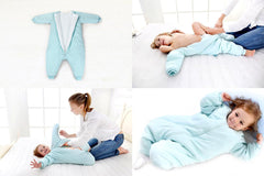 RESTCLOUD Sleep Bag blue three-way zipper enables quick dressing and diaper changes.