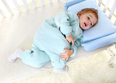 RESTCLOUD Sleep Bag blue long sleeves provide warmth for chilly nights.