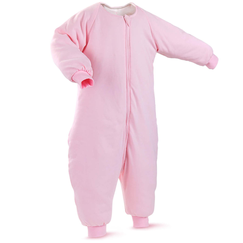 RESTCLOUD baby sleep bag in pink offers cozy winter warmth for naps.