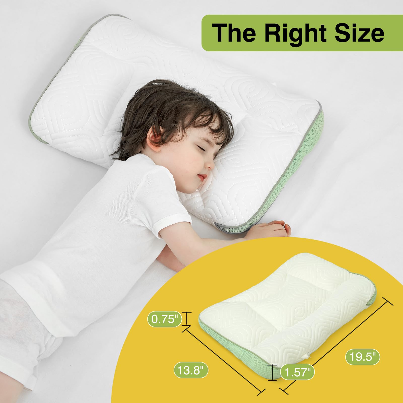 RESTIRY Toddler Pillow travel-use demonstrates compact support on the go.