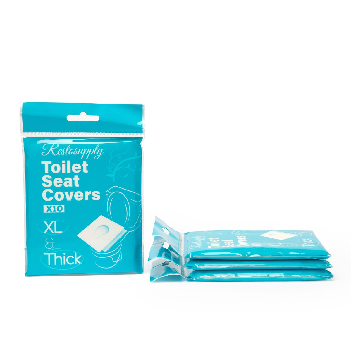 Restogoods-xl-toilet-seat-covers-packaging demonstrates bulk travel supply for hygienic outings.