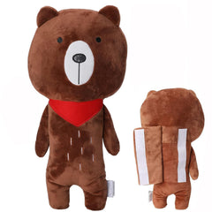 Resulzon bear seatbelt pillow front view demonstrates plush neck support for kids on trips